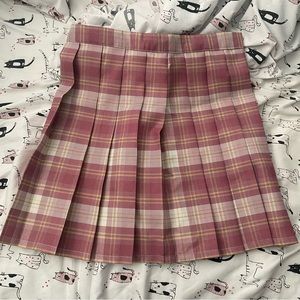 pink tennis pleated skirt with adjustable waist